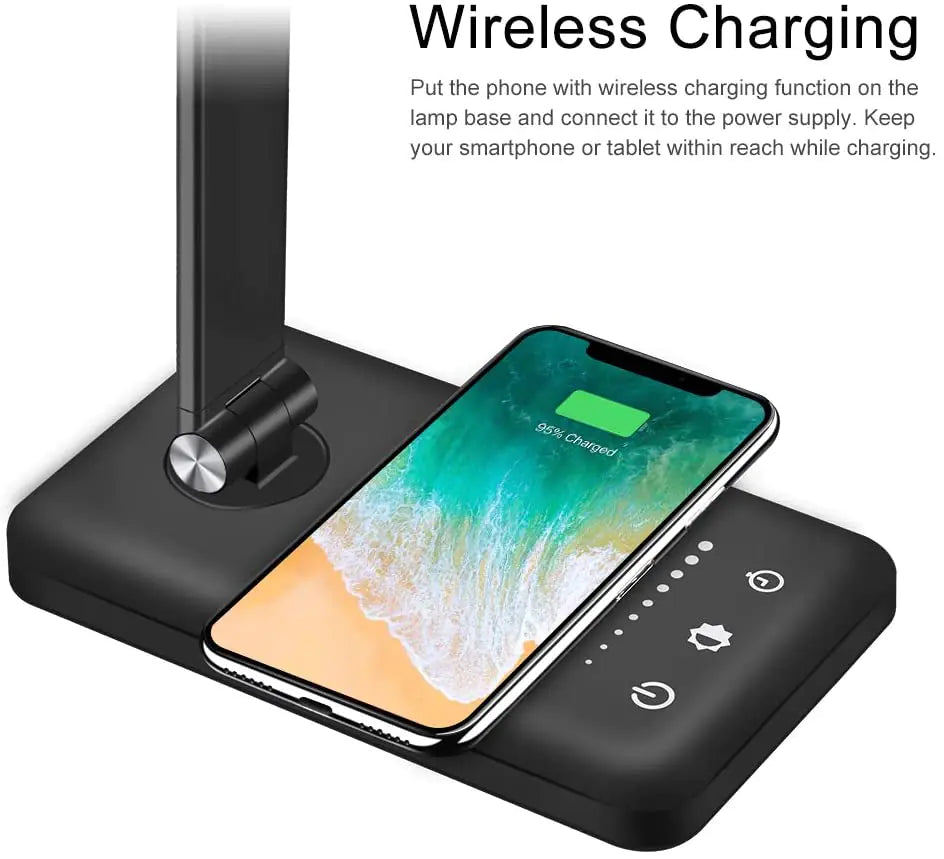 5 Lighting Mode LED Desk Lamp + Wireless Phone Charger